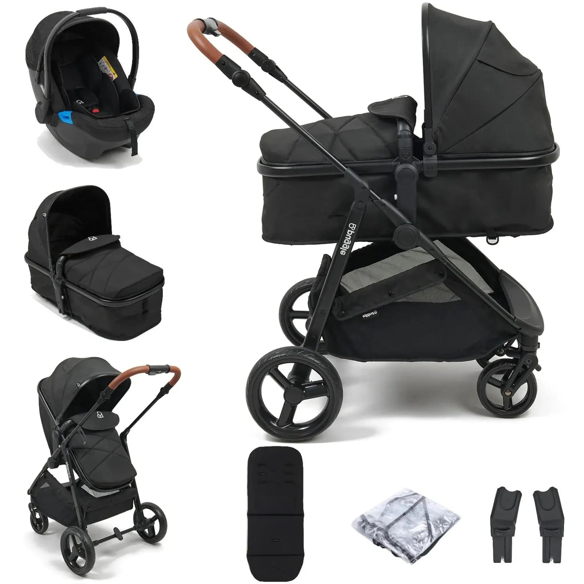 Puggle Monaco XT 2-in-1 Pushchair Travel System - Storm Black