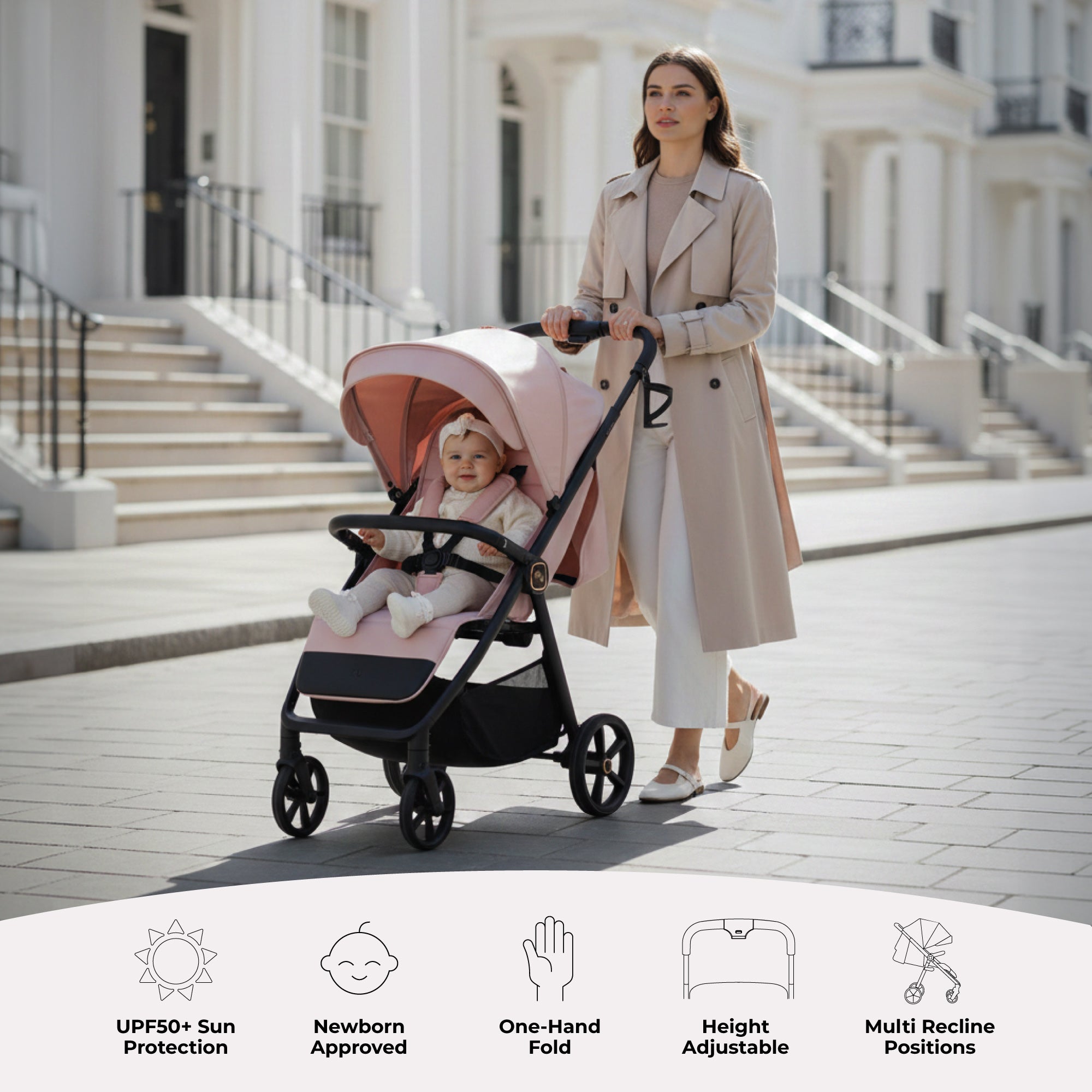 MB170 Plus Pushchair - Pastel Pink
