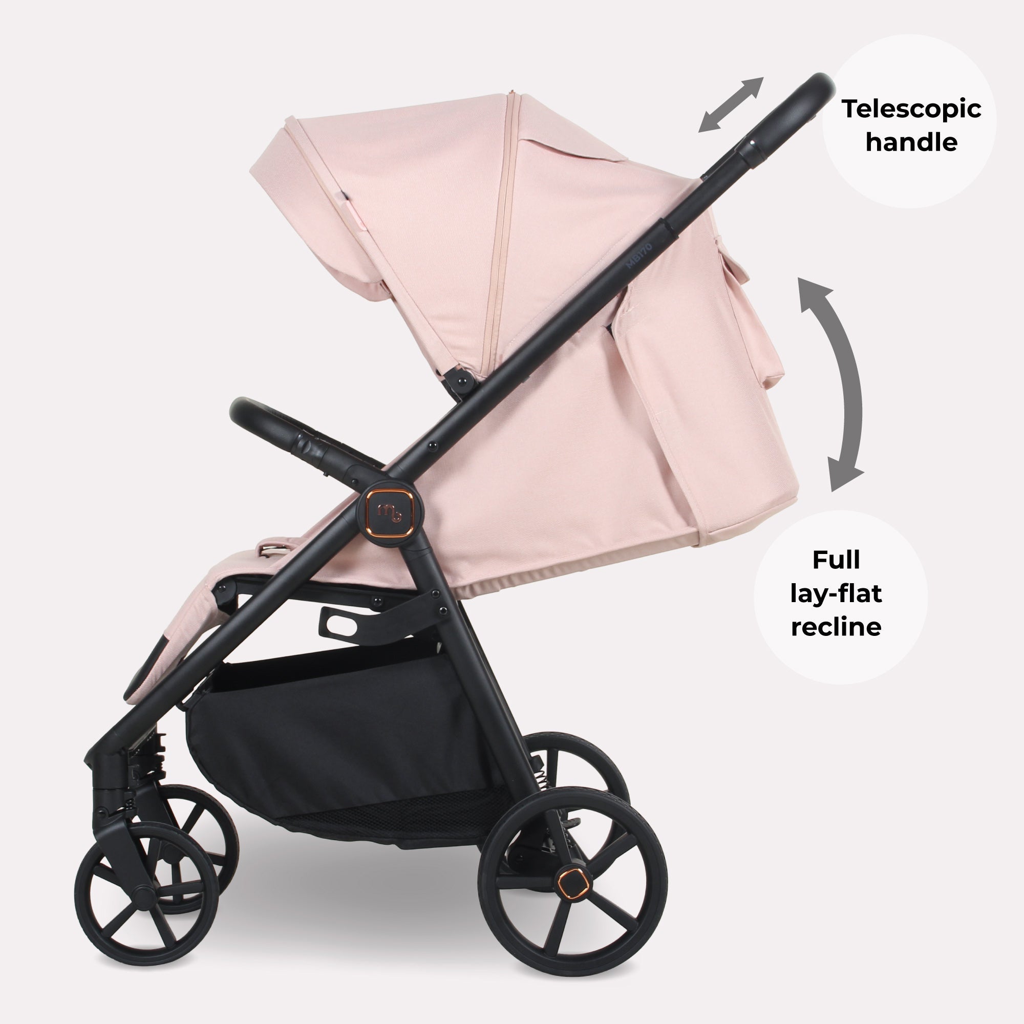 MB170 Plus Pushchair - Pastel Pink