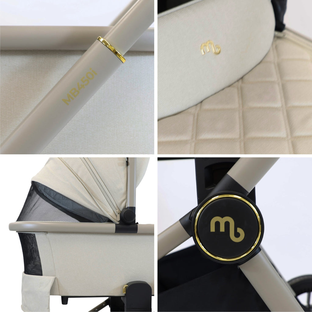 MB450i 3-in-1 Travel System with Rotating Car Seat + Base - Ivory