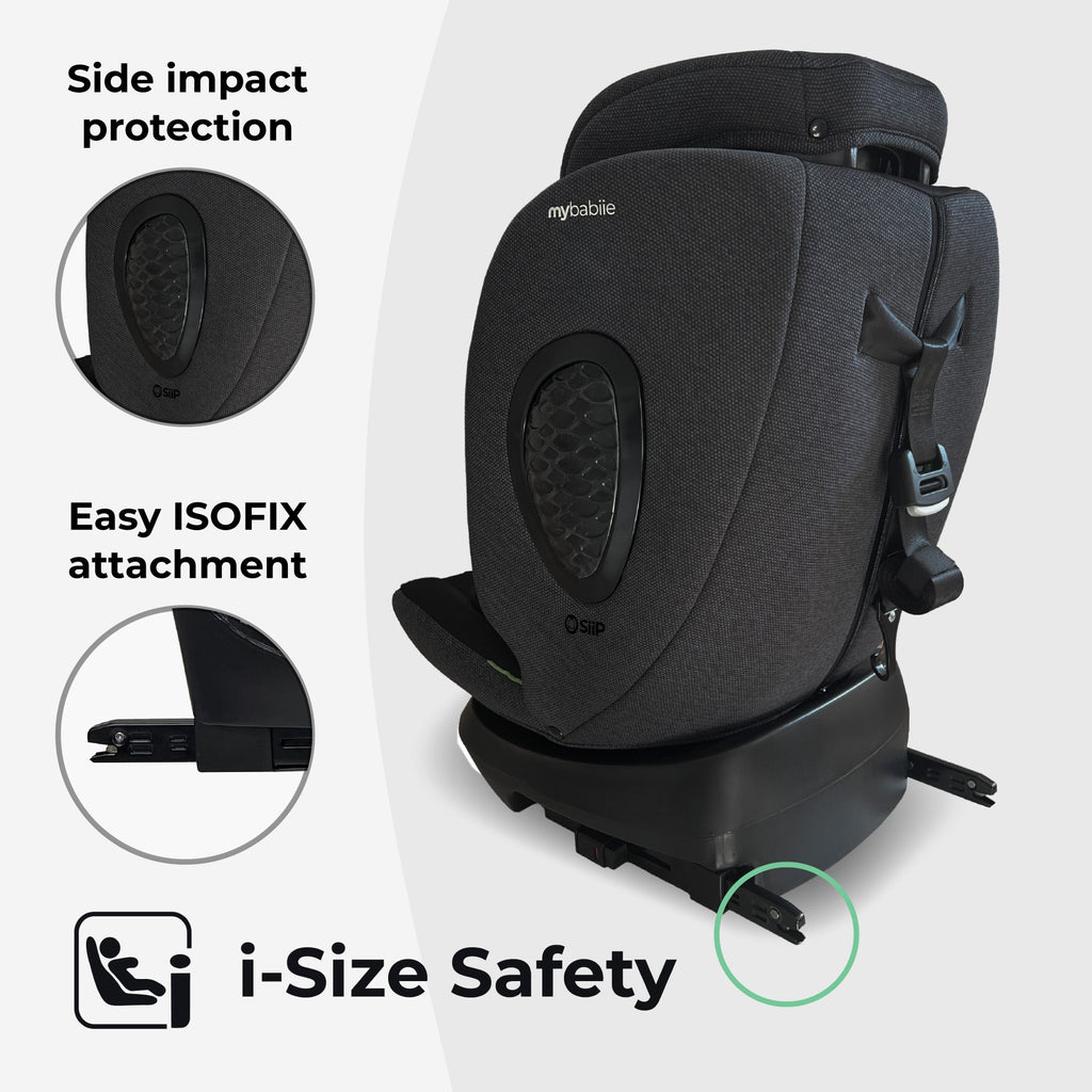 MBCS200 Spin R129 Car Seat with Top Tether - Black Leopard