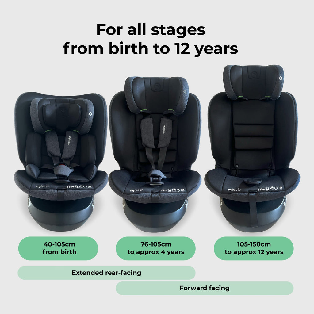 MBCS200 Spin R129 Car Seat with Top Tether - Black
