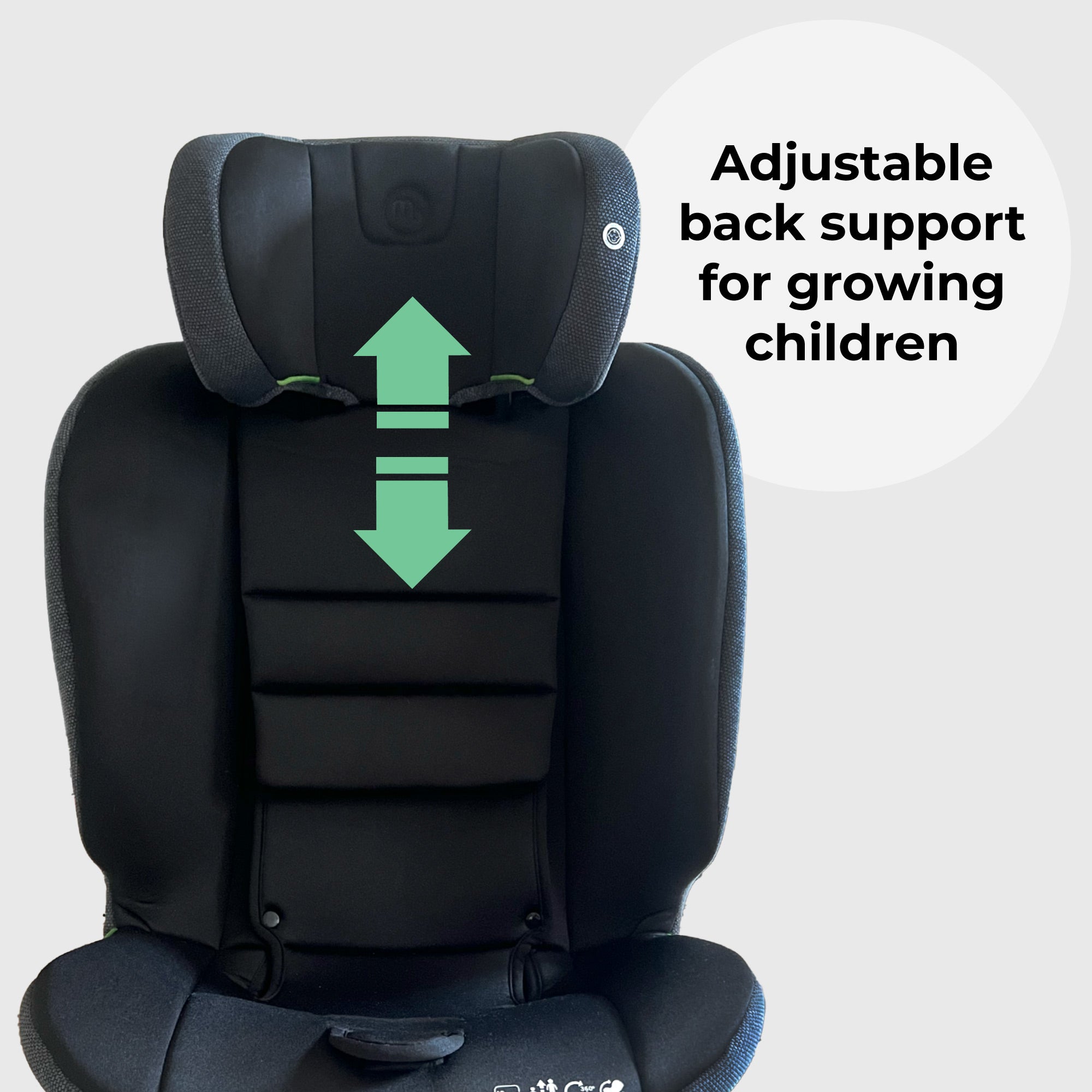 MBCS200 Spin R129 Car Seat with Top Tether - Black