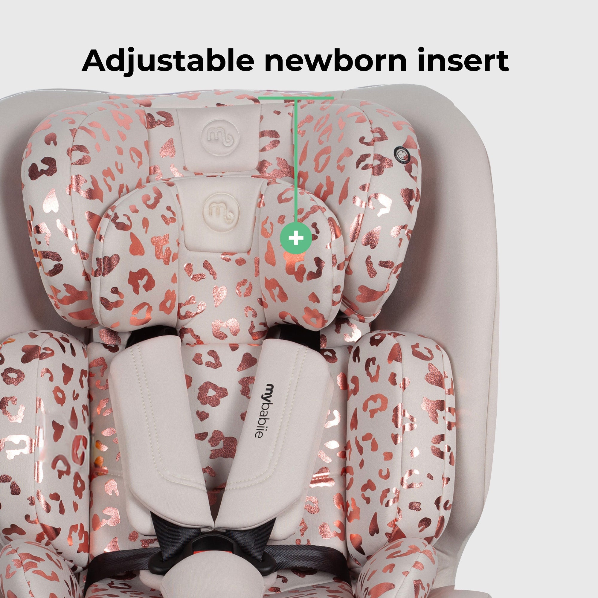 MBCS200 Spin R129 Car Seat with Top Tether - Pink Leopard