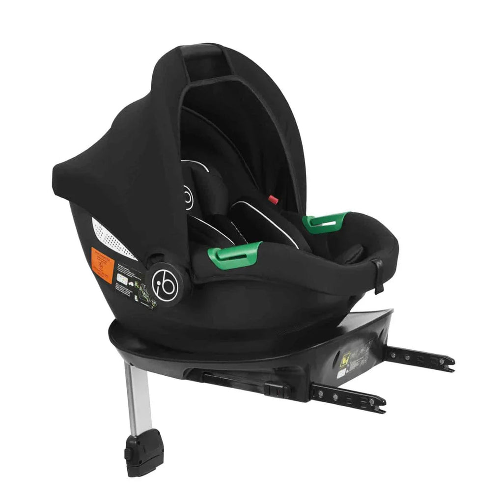 Ickle Bubba Stomp Luxe 12 Piece Travel System with i-Size Cirrus Car Seat & ISOFIX Base - Black / Midnight / Black