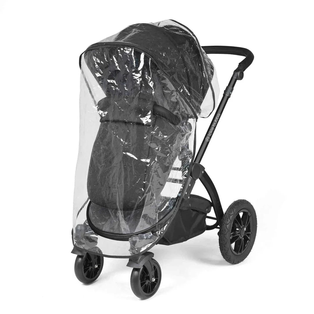 Ickle Bubba Stomp Luxe 12 Piece Travel System with i-Size Cirrus Car Seat & ISOFIX Base - Black / Midnight / Black